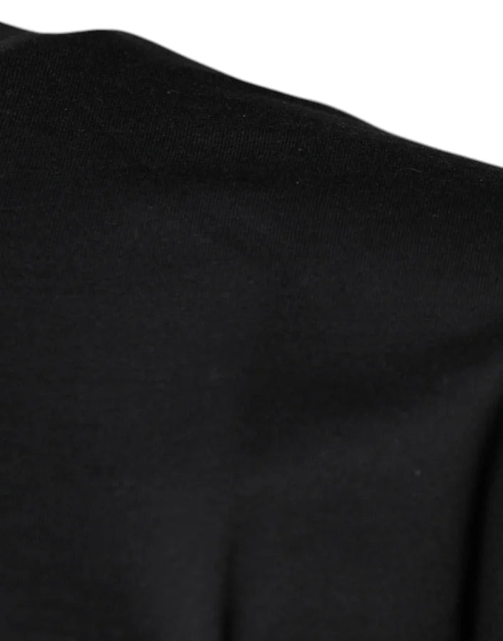 Dolce &amp; Gabbana Black DG Logo Print Cotton Crew Neck T-shirt