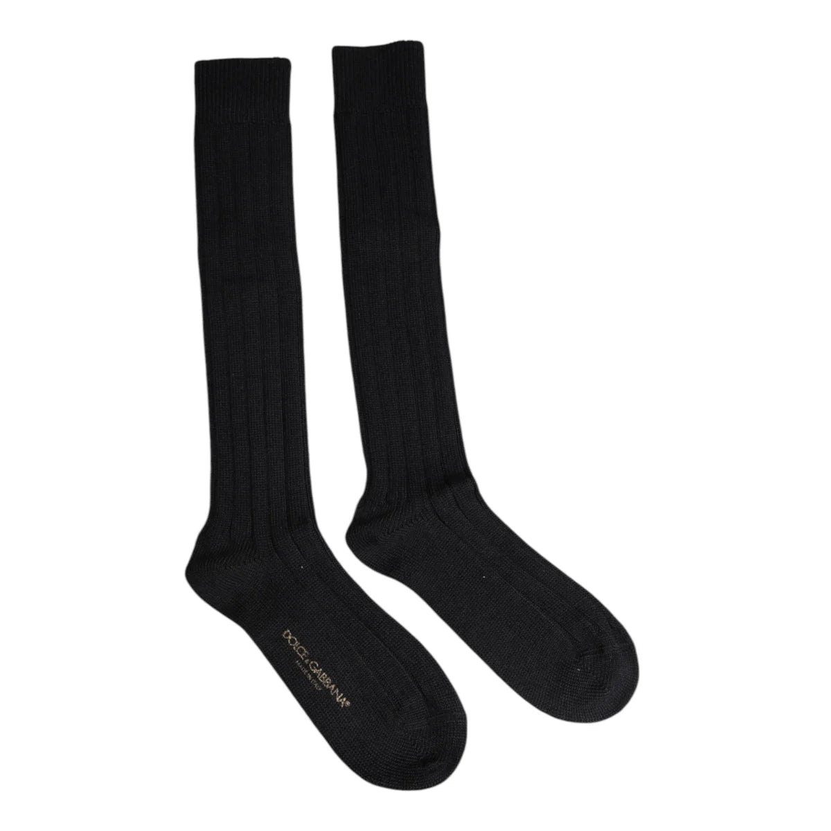 Dolce & Gabbana Black DG Logo Print Over The Calf Socks