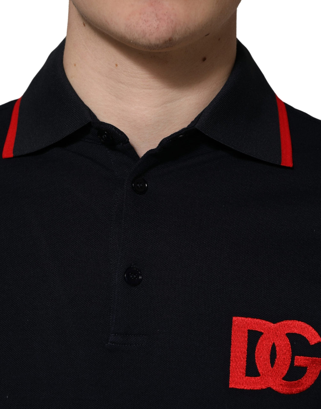 Dolce &amp; Gabbana Black Dg Logo Print Short Sleeve Polo T-shirt