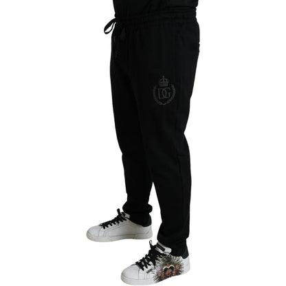 Dolce & Gabbana Black DG Logo Skinny Jogger Sweatpants Pants