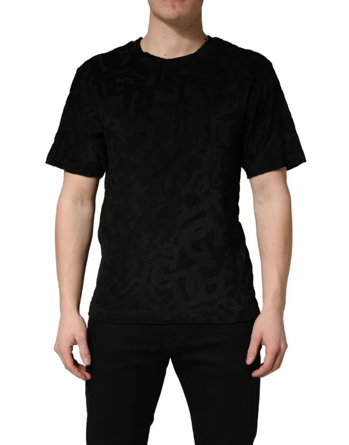 Dolce &amp; Gabbana Black DG Mania Logo Print Casual T-shirt