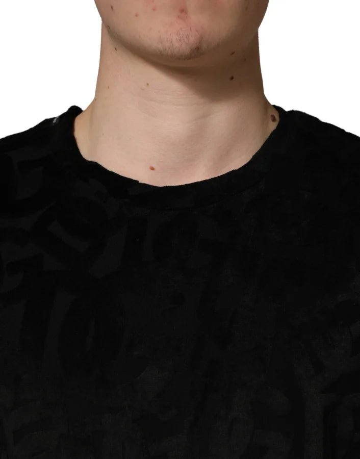 Dolce &amp; Gabbana Black DG Mania Logo Print Casual T-shirt