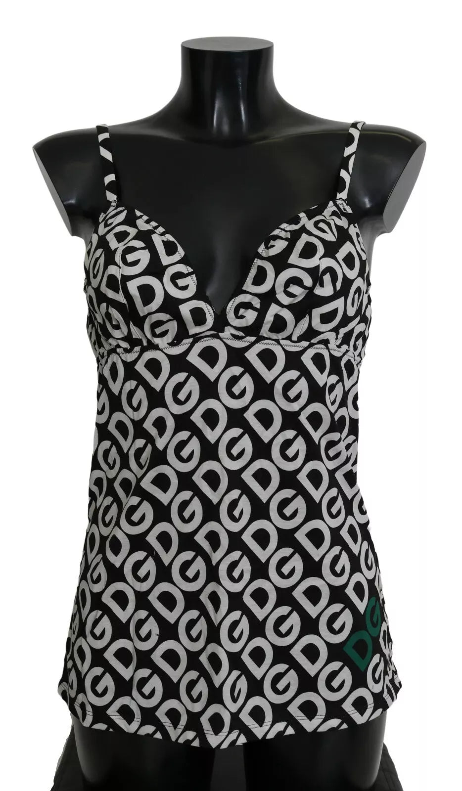 Dolce &amp; Gabbana Black Dg Mania Print Sleeveless Swimwear - Women’s Cover Ups