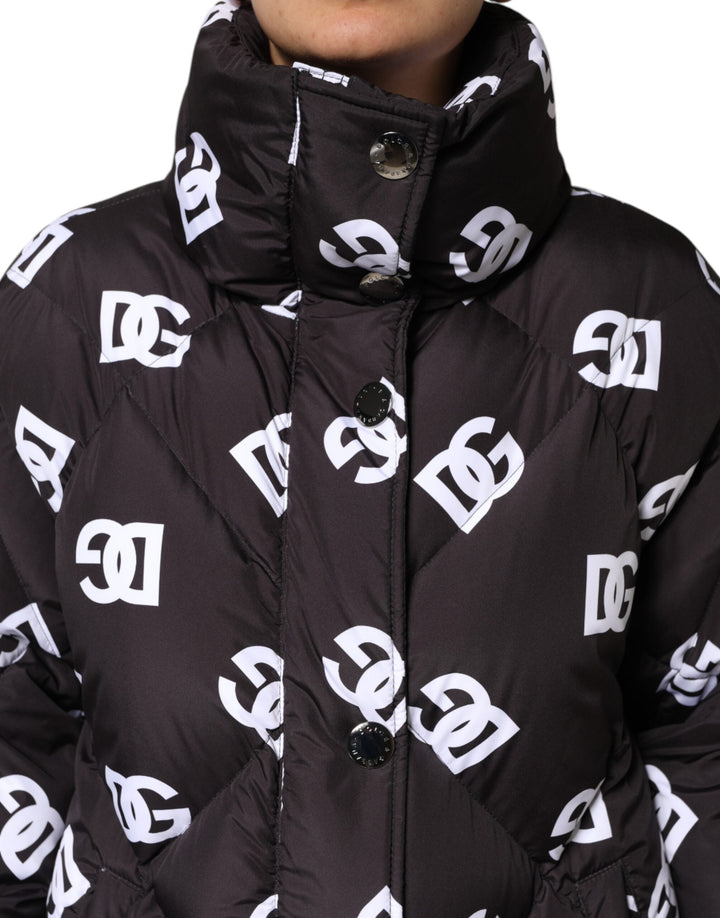 Dolce &amp; Gabbana Puffer Jackets - Black DG Mania Quilted Long Coat Jacket