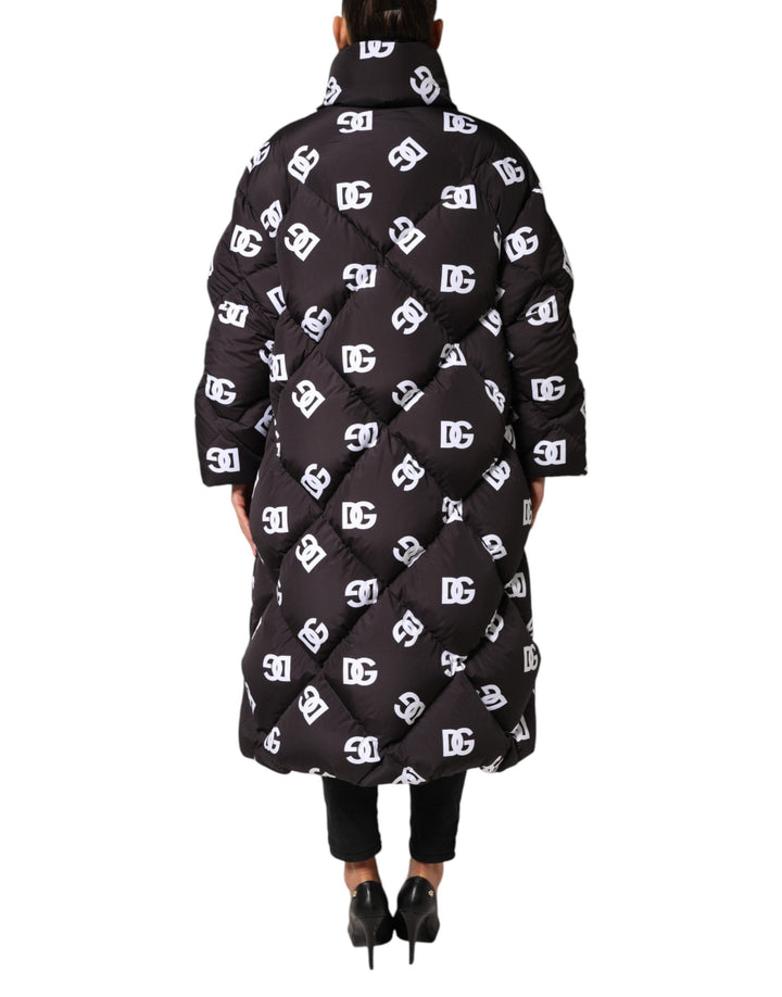 Dolce &amp; Gabbana Puffer Jackets - Black DG Mania Quilted Long Coat Jacket