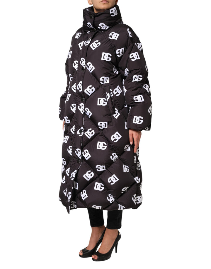 Dolce &amp; Gabbana Puffer Jackets - Black DG Mania Quilted Long Coat Jacket
