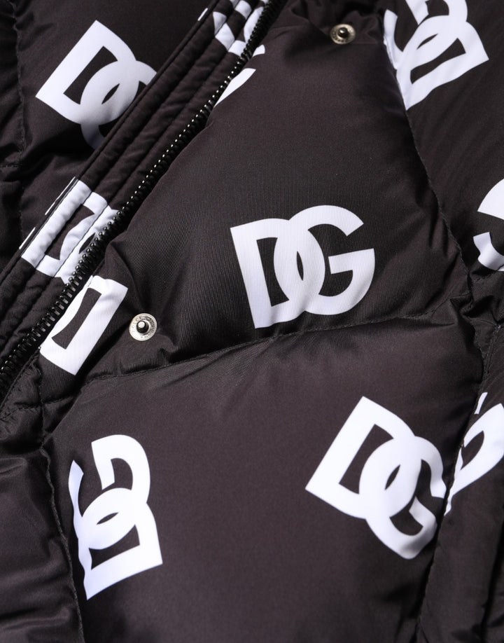 Dolce &amp; Gabbana Puffer Jackets - Black DG Mania Quilted Long Coat Jacket