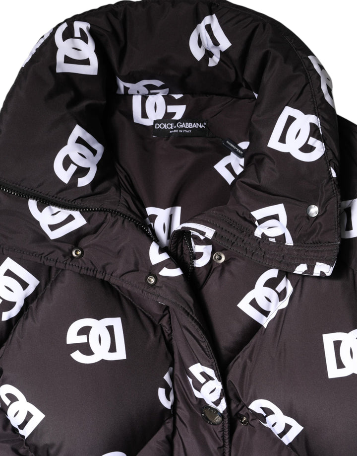 Dolce &amp; Gabbana Puffer Jackets - Black DG Mania Quilted Long Coat Jacket