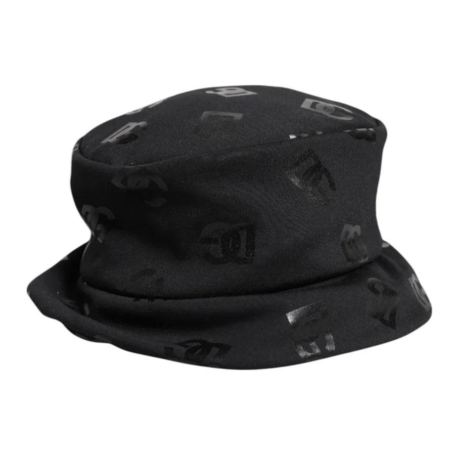 Dolce &amp; Gabbana Black DG Monogram Polyester Jacquard Bucket Hat