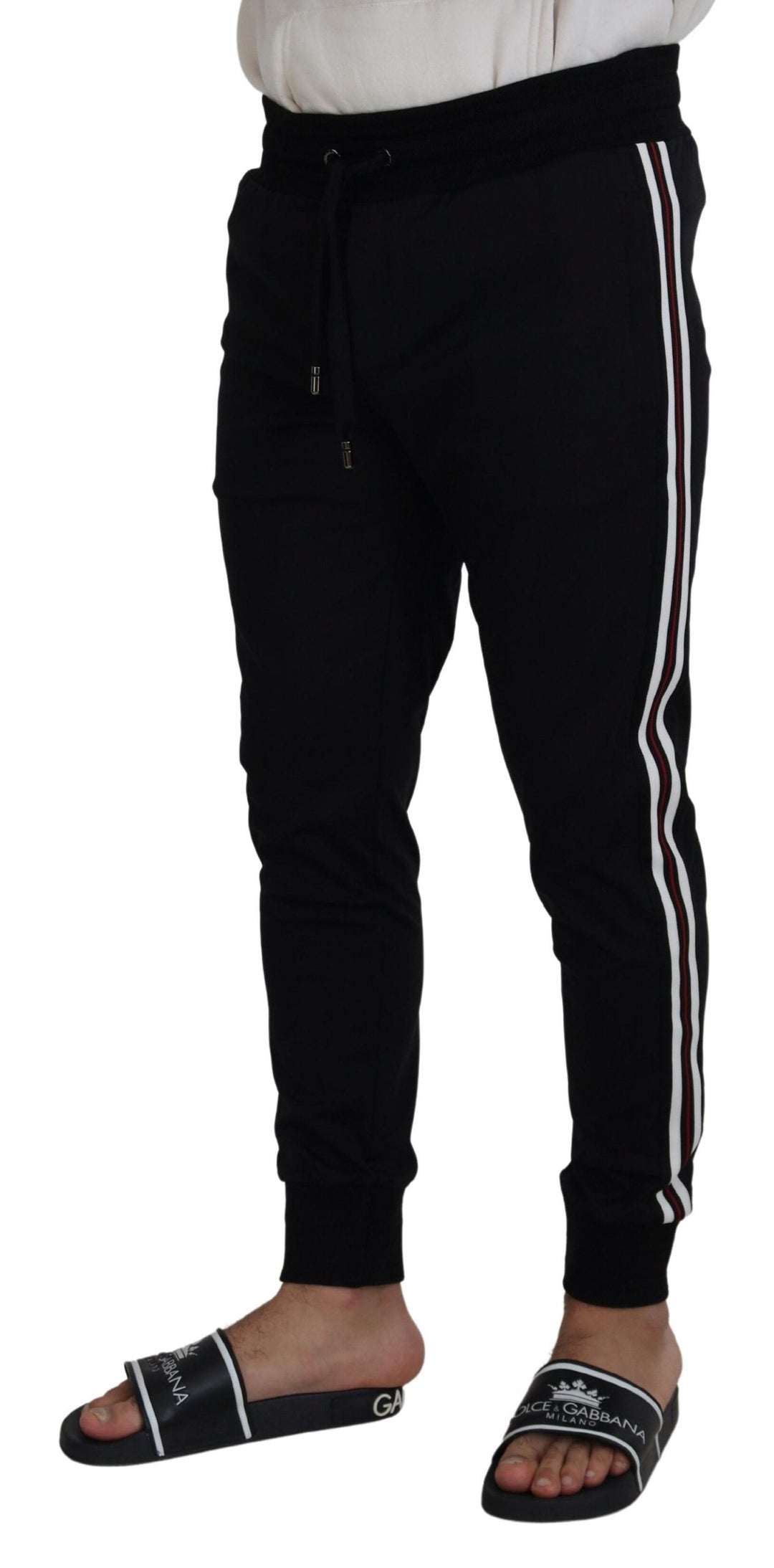 Dolce &amp; Gabbana Black Dg Print Mens Jogger Pants