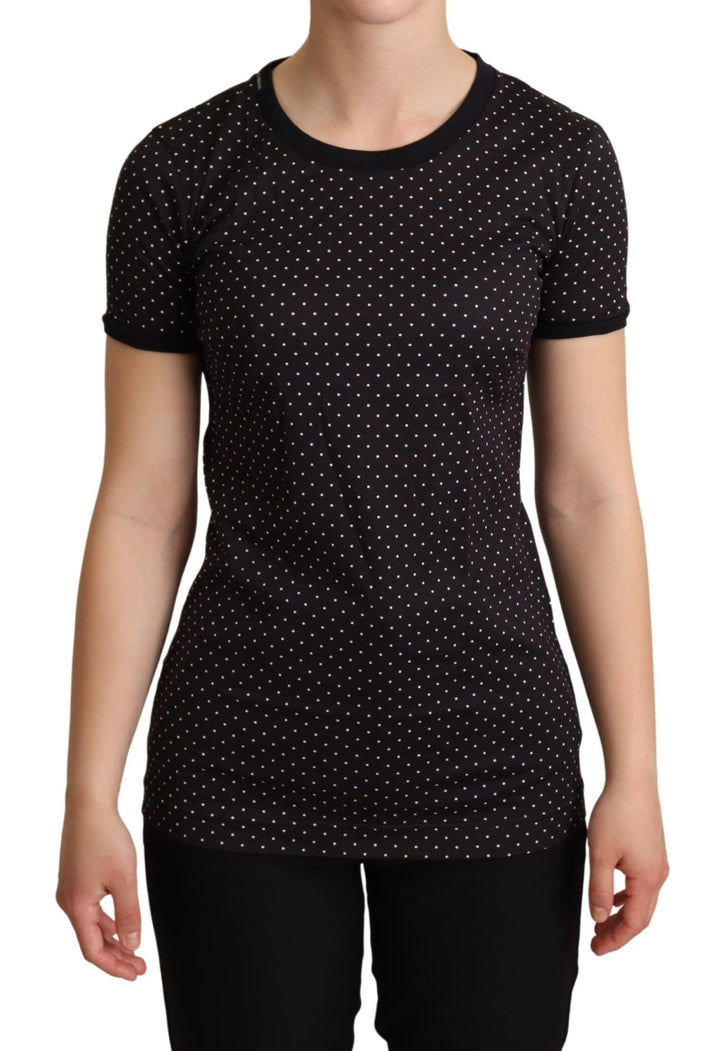 Dolce &amp; Gabbana - Black Dotted Crewneck Cotton T-shirt