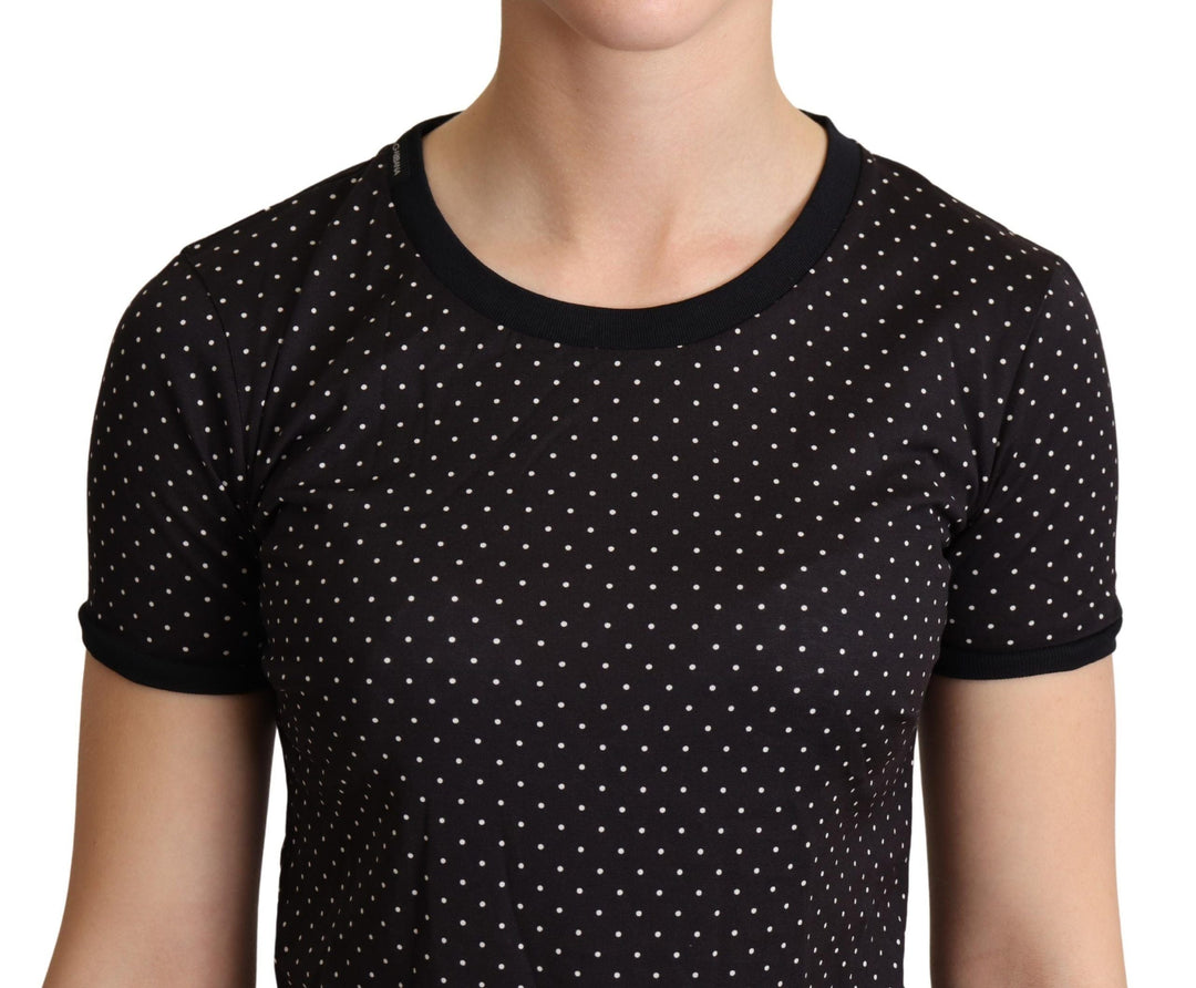 Dolce &amp; Gabbana - Black Dotted Crewneck Cotton T-shirt