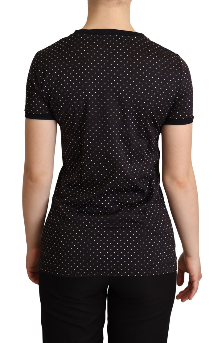 Dolce &amp; Gabbana - Black Dotted Crewneck Cotton T-shirt