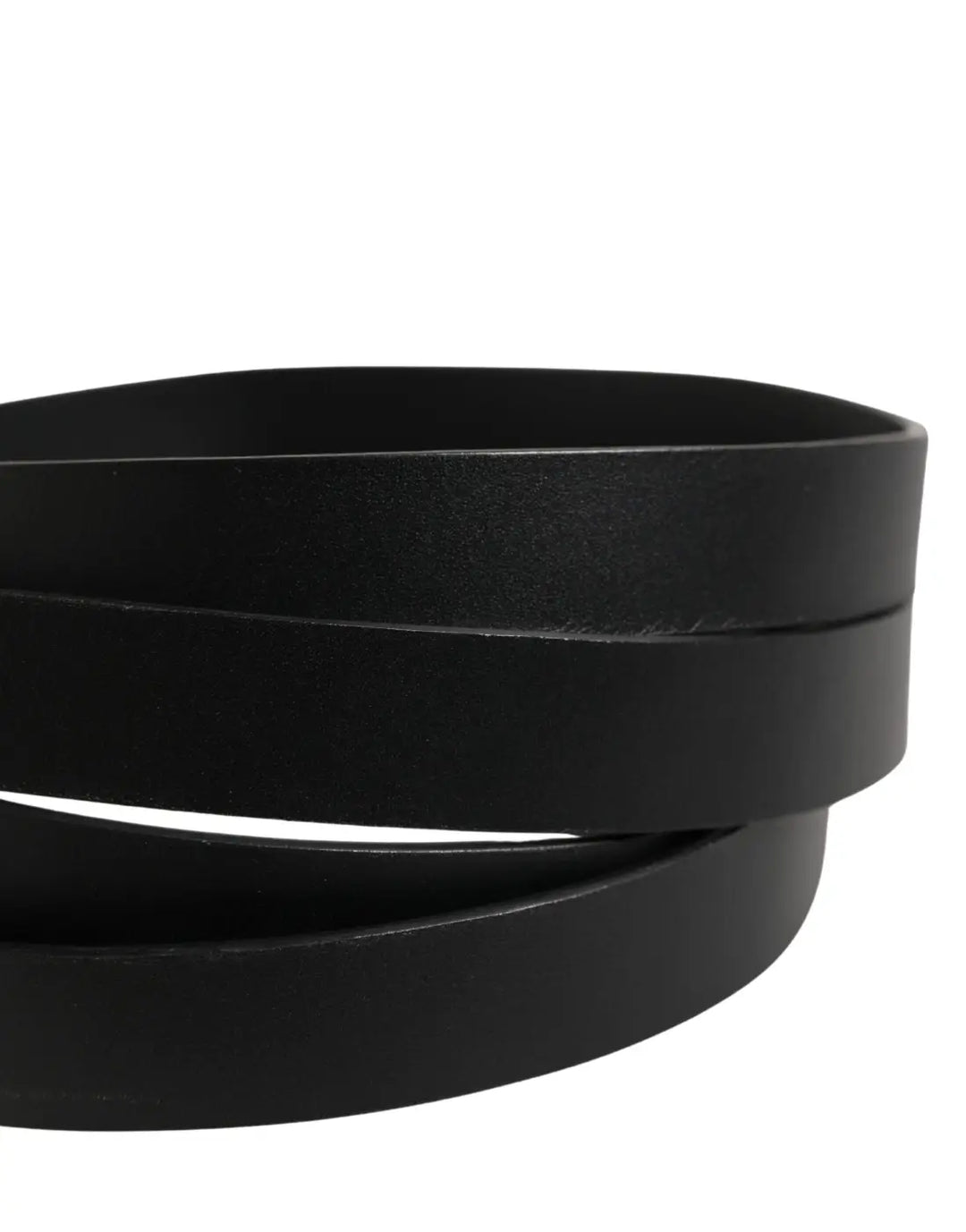 Dolce &amp; Gabbana Black Double Strap Leather Silver Buckle Belt