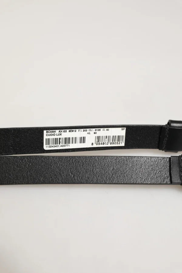 Dolce &amp; Gabbana Black Double Strap Leather Silver Buckle Belt