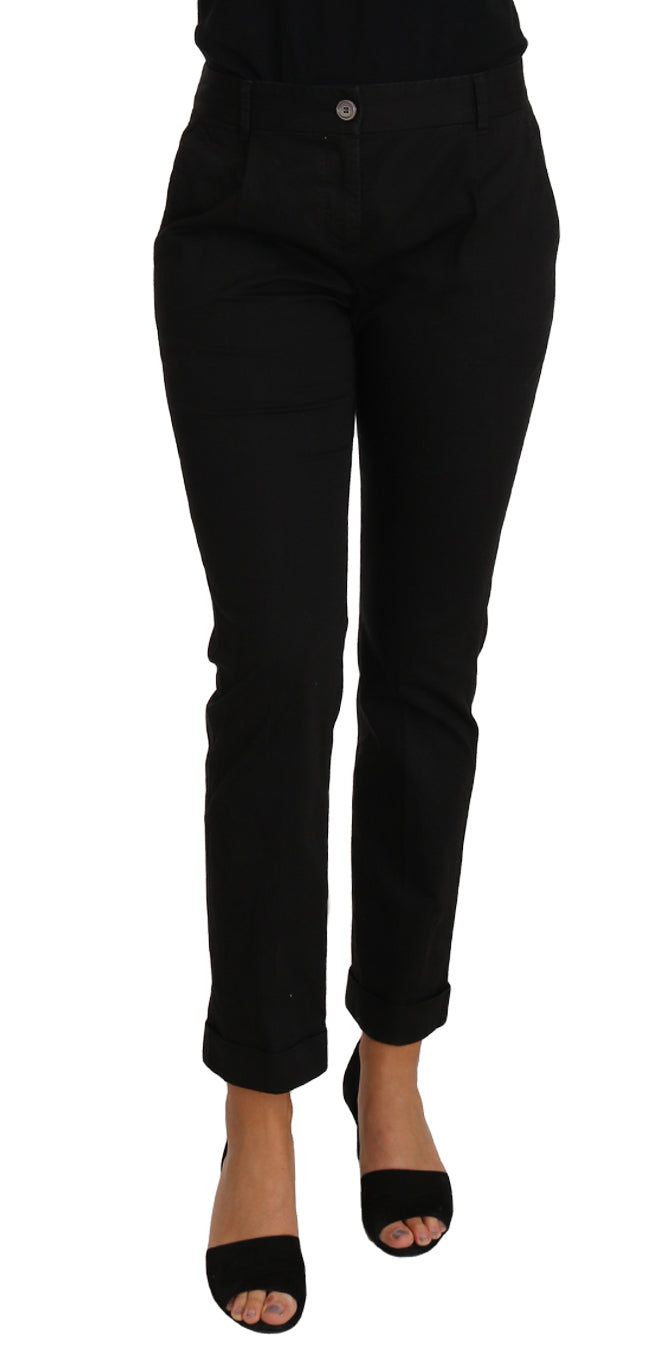 Dolce &amp; Gabbana Black Dress Cropped Straight Pants