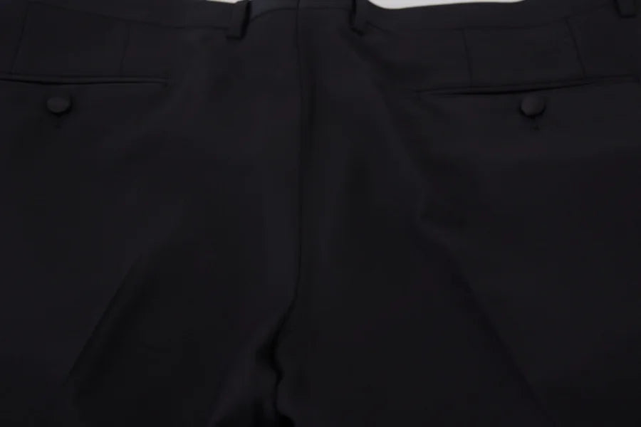 Dolce & Gabbana Black Dress Wool Silk Trouser Pants