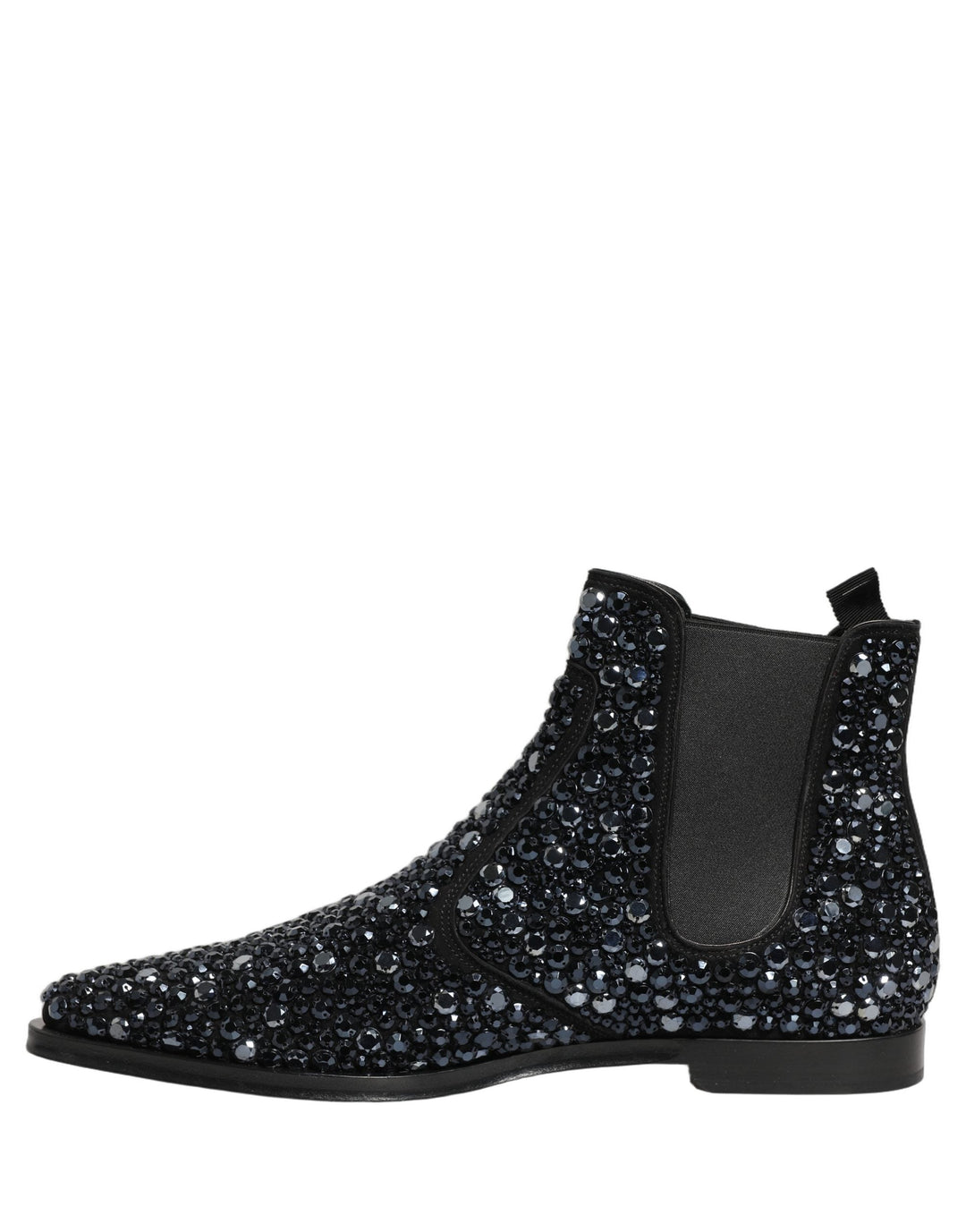 Dolce &amp; Gabbana Black Embellished Chelsea Ankle Boots Shoes