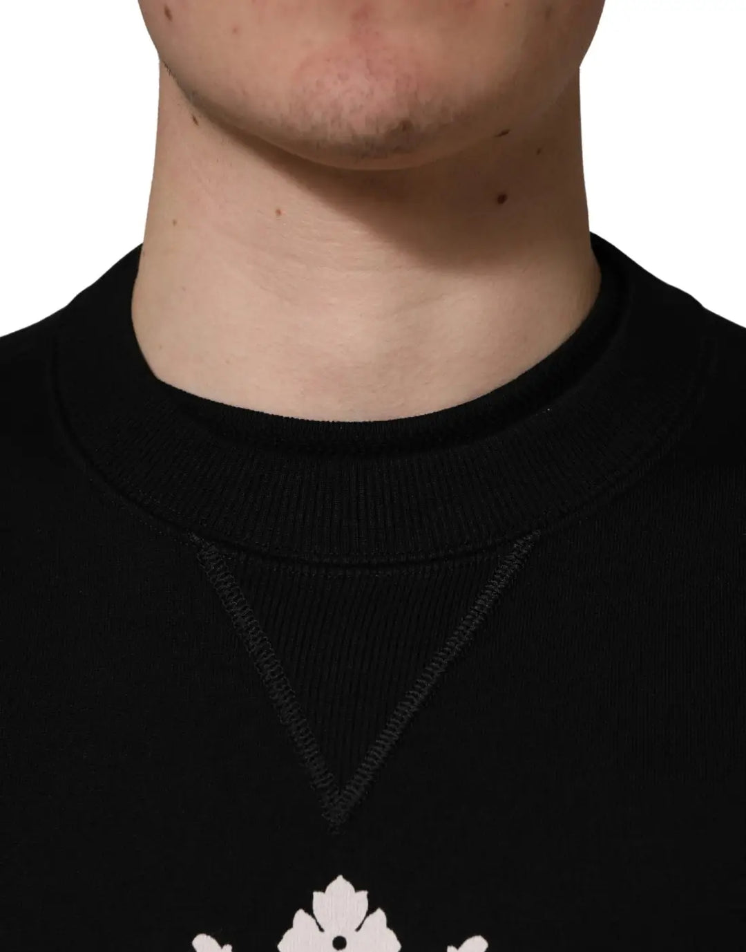 Dolce &amp; Gabbana Black Embellished Cotton Sweatshirt Sweater