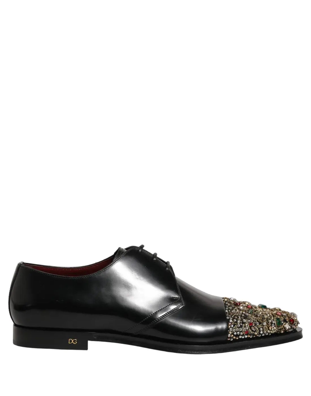 Dolce &amp; Gabbana Black Embellished Derby Dress Formal Shoes