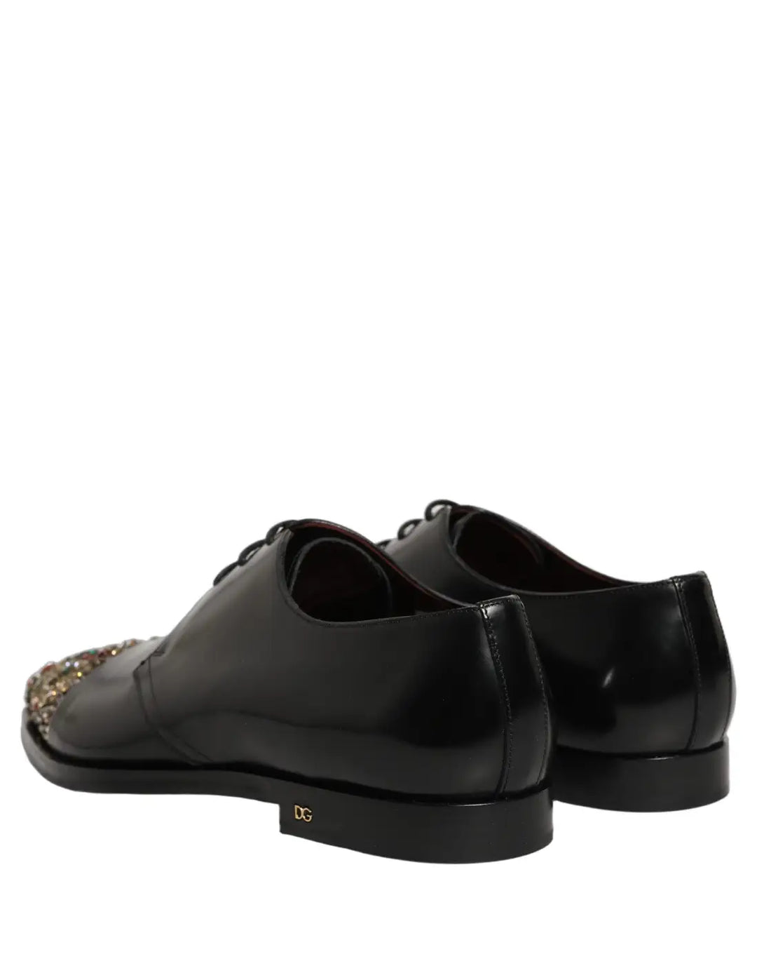 Dolce &amp; Gabbana Black Embellished Derby Dress Formal Shoes