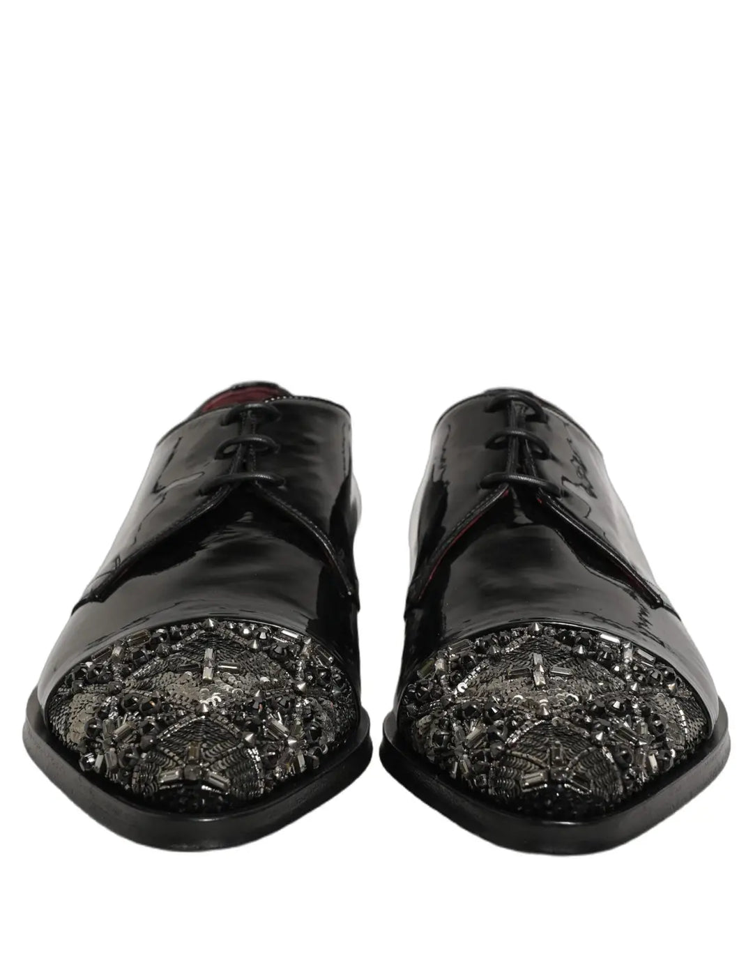 Dolce &amp; Gabbana Black Embellished Derby Dress Formal Shoes