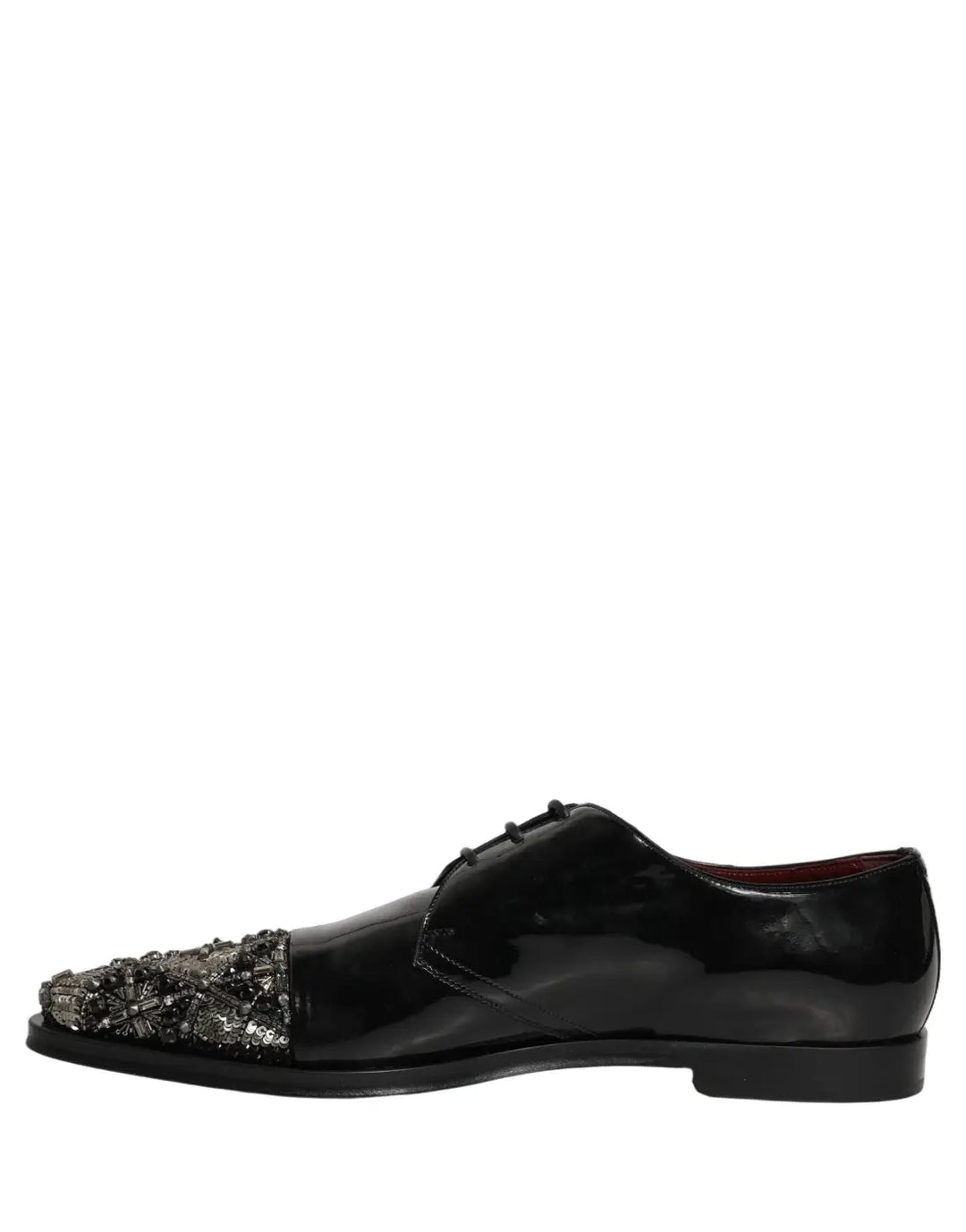 Dolce &amp; Gabbana Black Embellished Derby Dress Formal Shoes