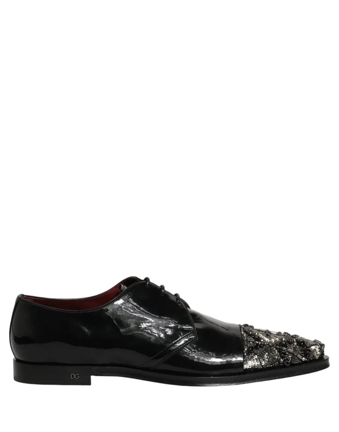 Dolce &amp; Gabbana Black Embellished Derby Dress Formal Shoes