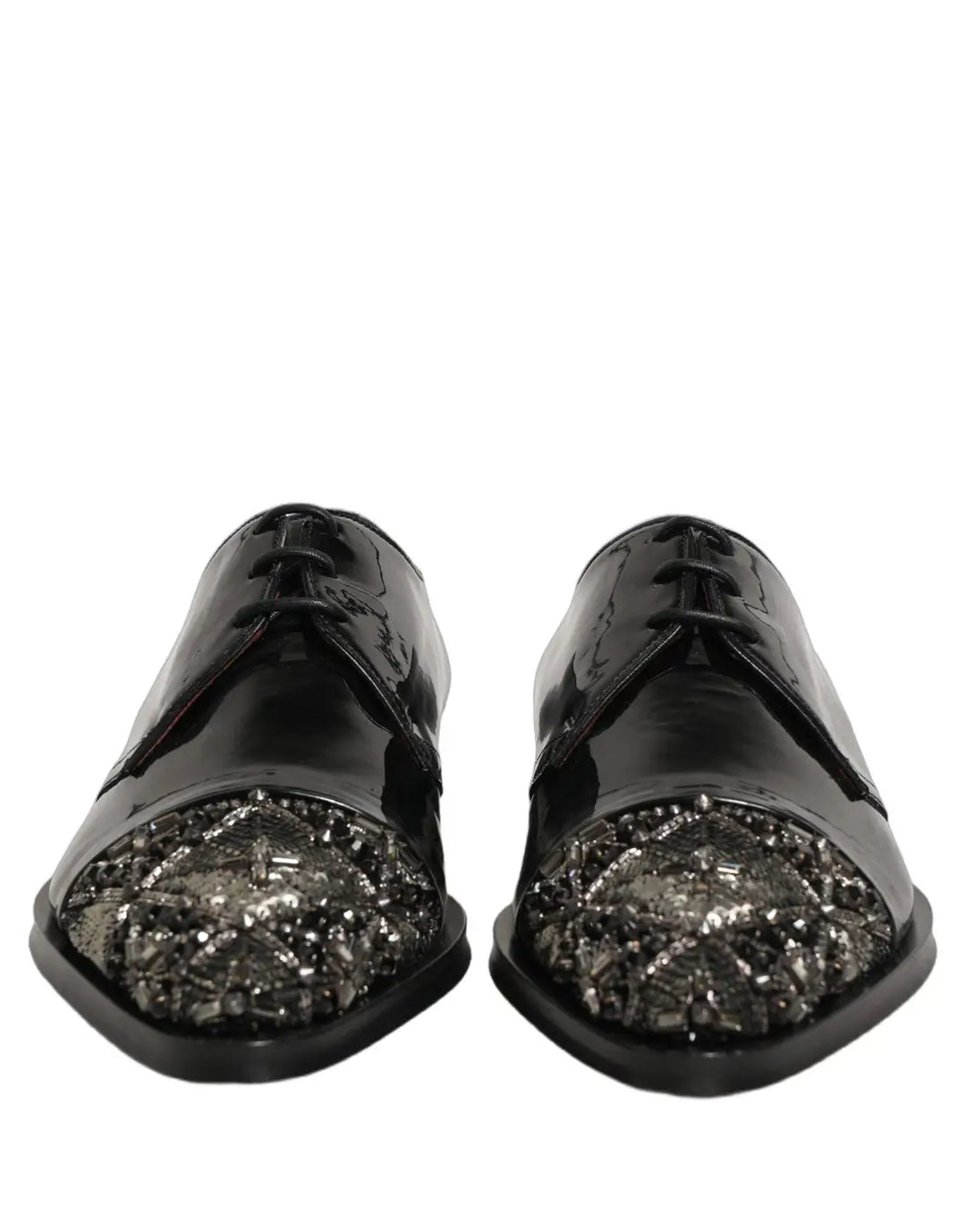 Dolce &amp; Gabbana Black Embellished Men Derby Dress Formal Shoes