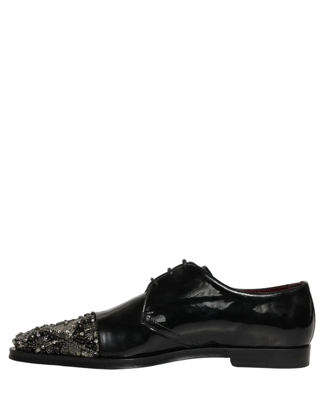 Dolce &amp; Gabbana Black Embellished Men Derby Dress Formal Shoes