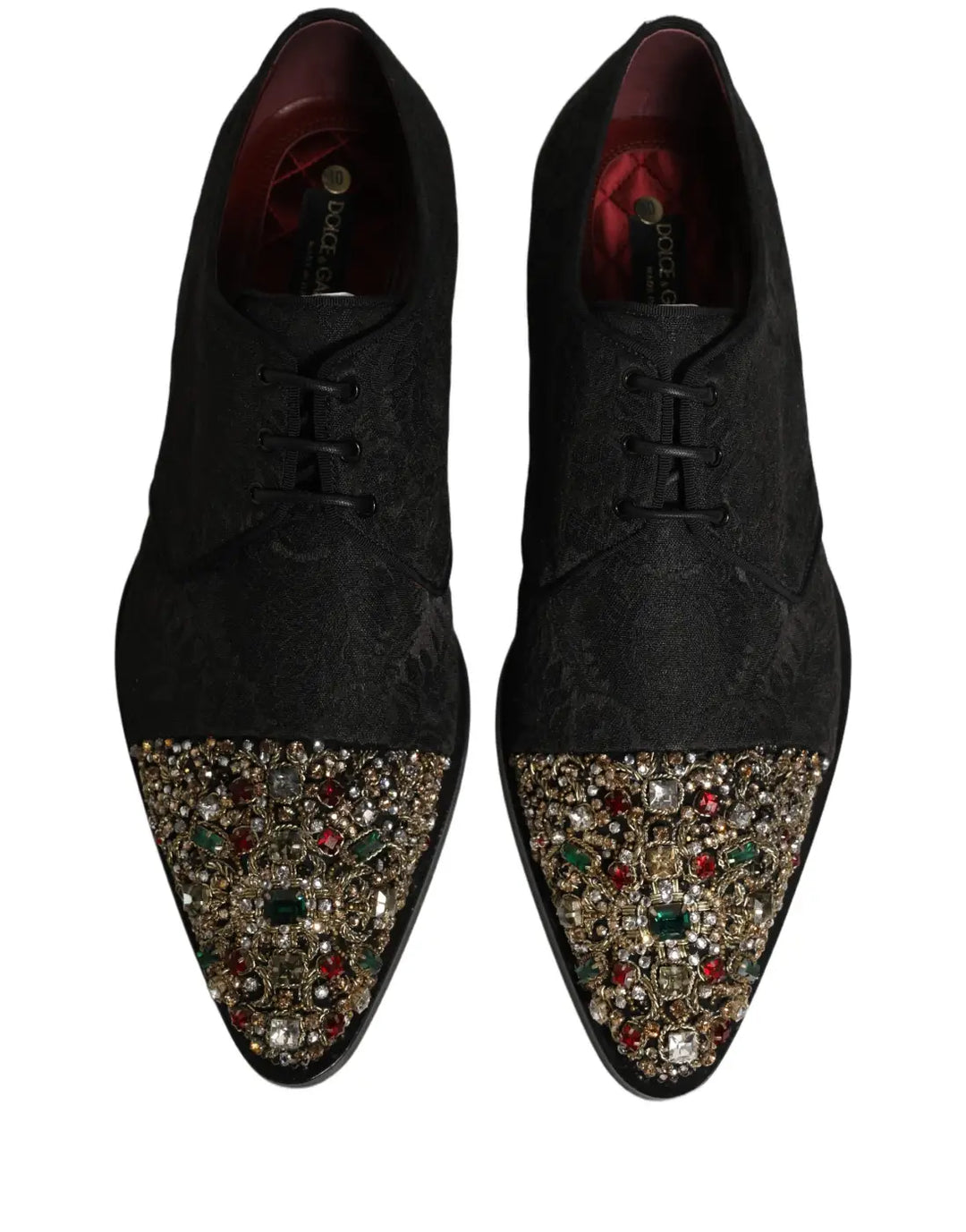 Dolce &amp; Gabbana Black Embellished Men Derby Dress Formal Shoes