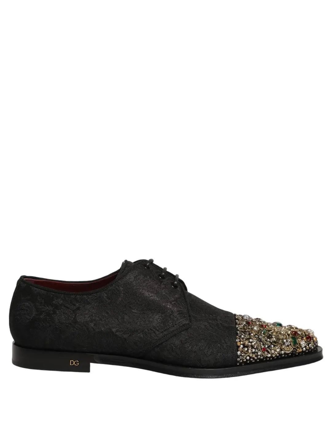 Dolce &amp; Gabbana Black Embellished Men Derby Dress Formal Shoes