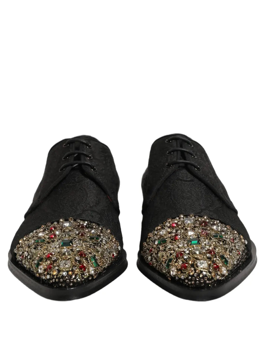 Dolce &amp; Gabbana Black Embellished Men Derby Dress Formal Shoes