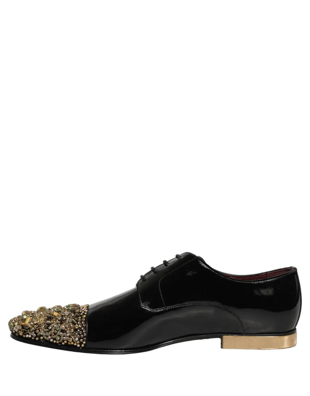 Dolce &amp; Gabbana Black Embellished Men Derby Dress Formal Shoes