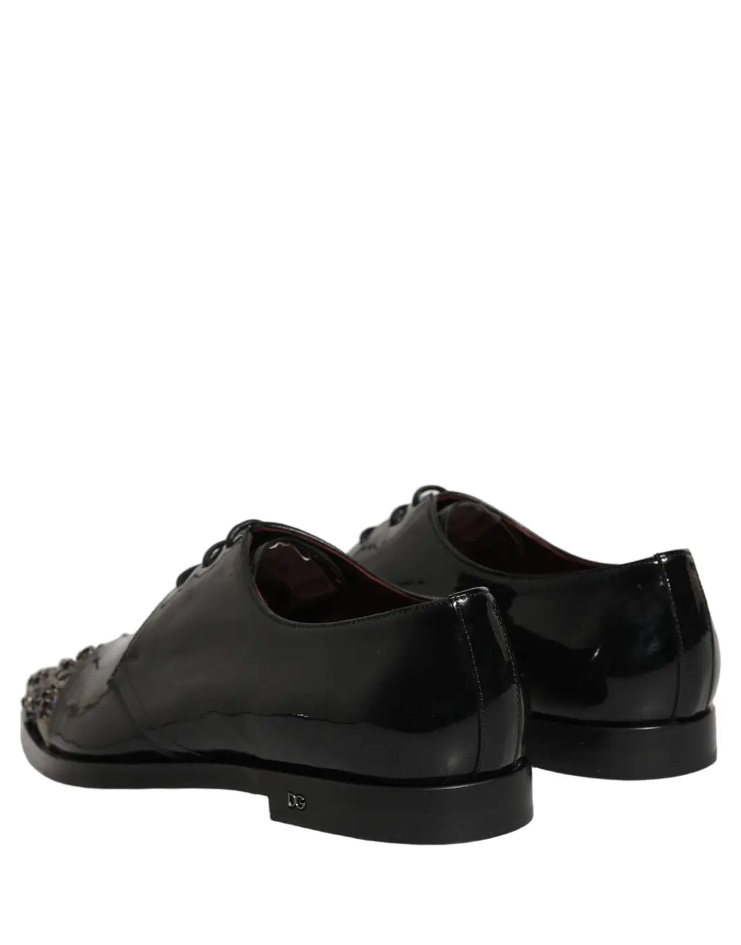 Dolce &amp; Gabbana Black Embellished Men Derby Dress Formal Shoes