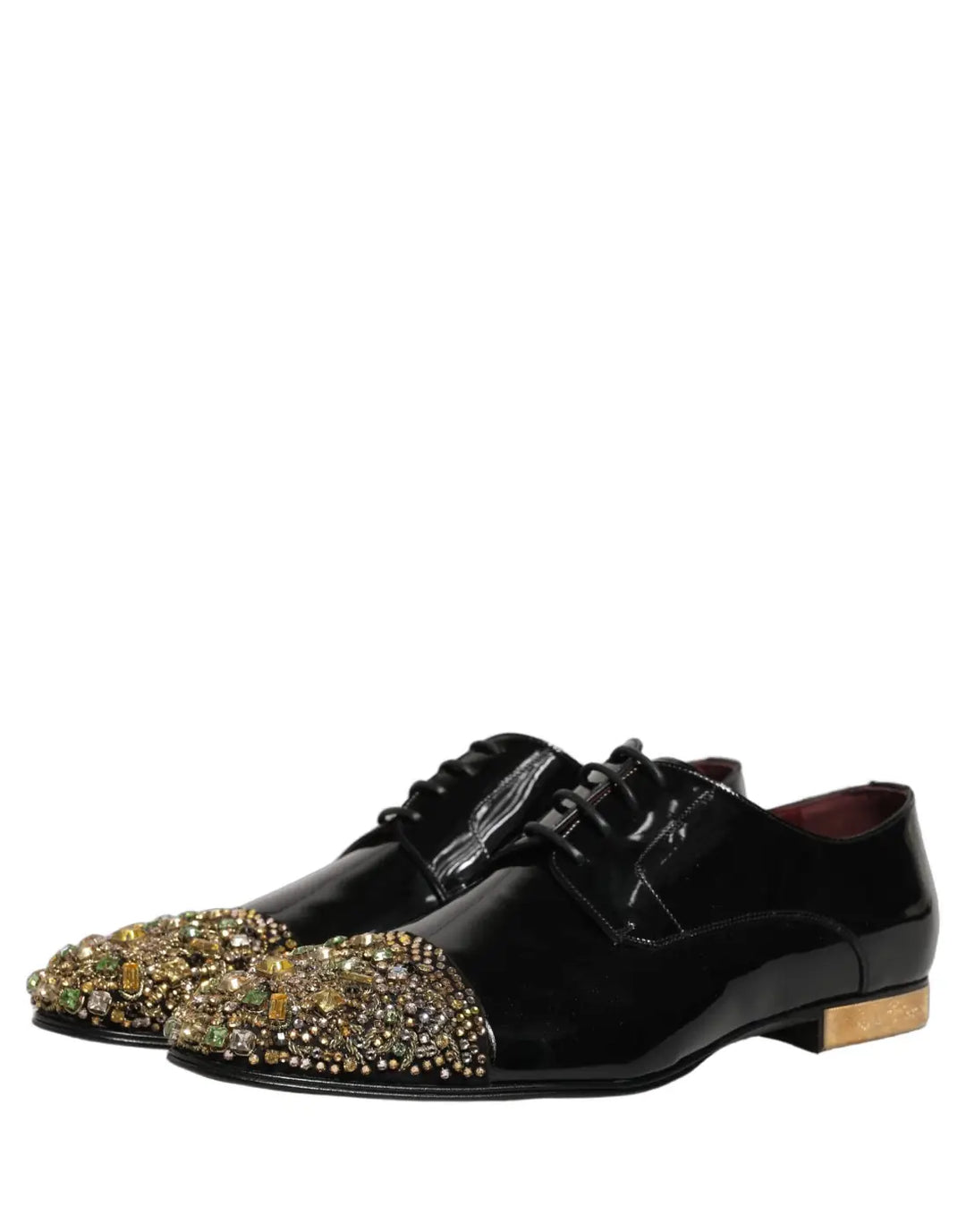 Dolce &amp; Gabbana Black Embellished Men Derby Dress Formal Shoes