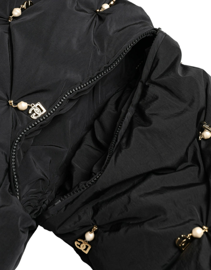 Dolce &amp; Gabbana Bomber Jackets - Black Embellished Quilted Shell Jacket