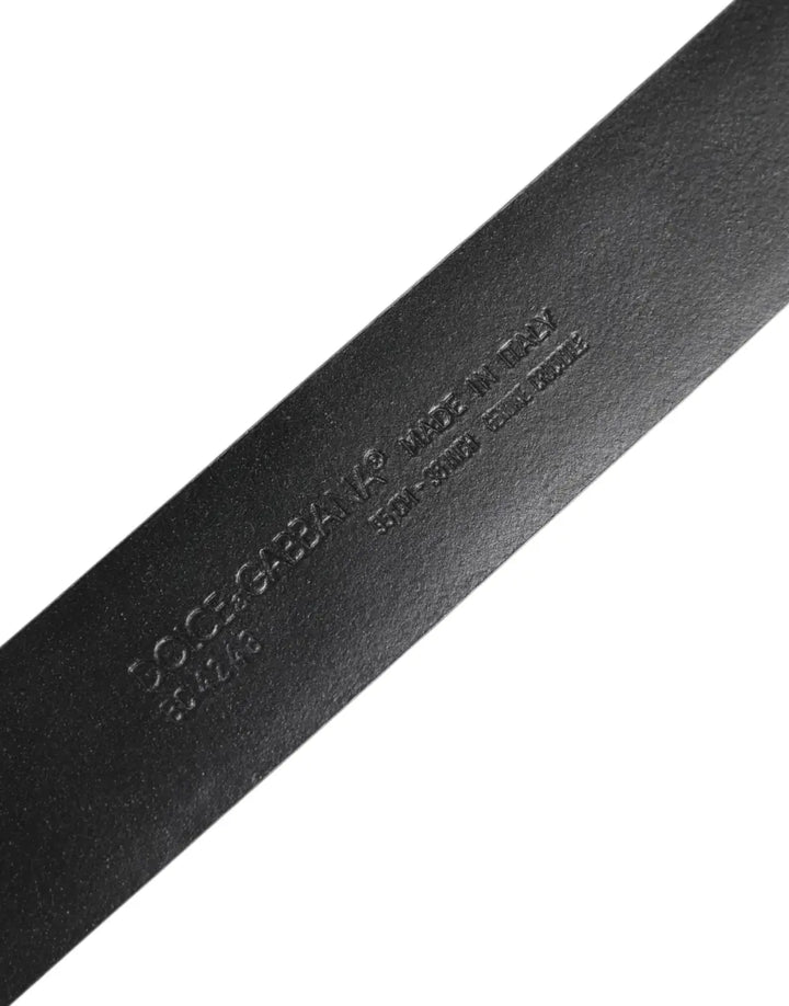 Dolce &amp; Gabbana Black Exotic Leather DG Logo Buckle Belt