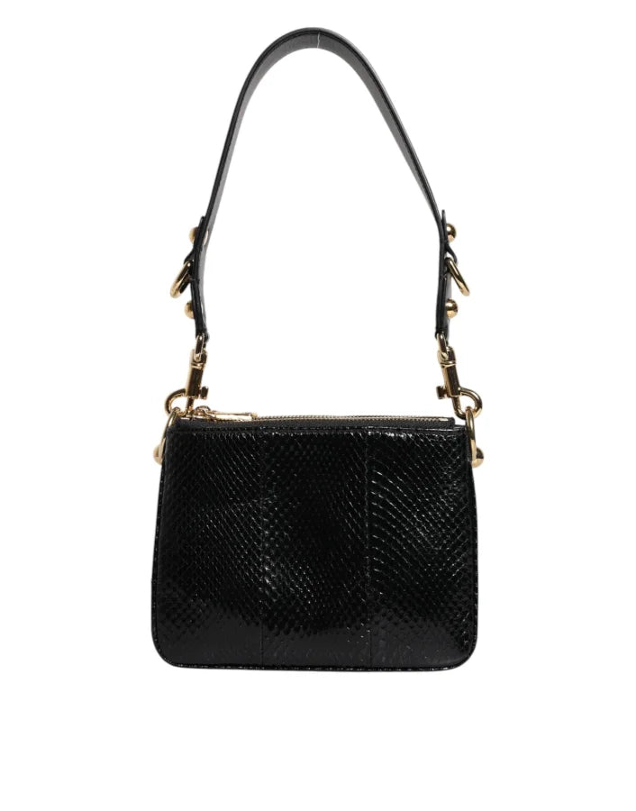 Dolce & Gabbana - Black Exotic Leather Shoulder Sling Clutch Bag