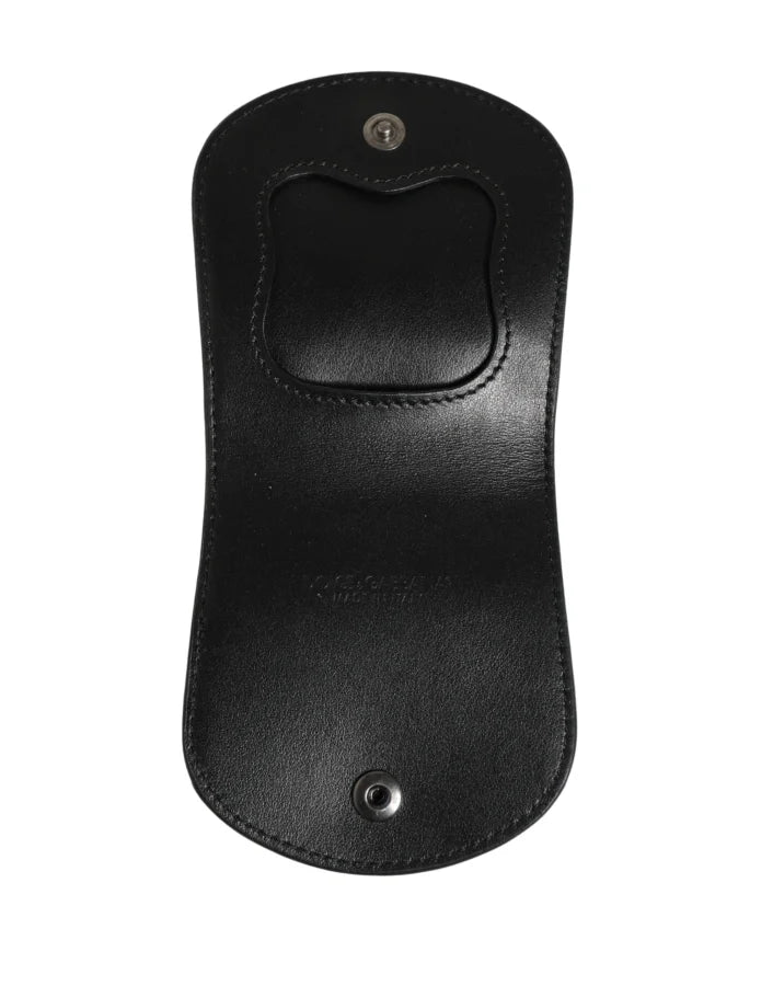 Dolce &amp; Gabbana Black Exotic Skin Condom Case Holder Pocket Wallet