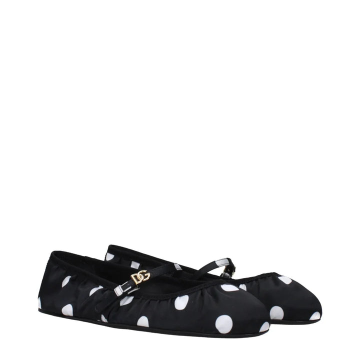 Dolce & Gabbana Black Fabric Ballet Flats