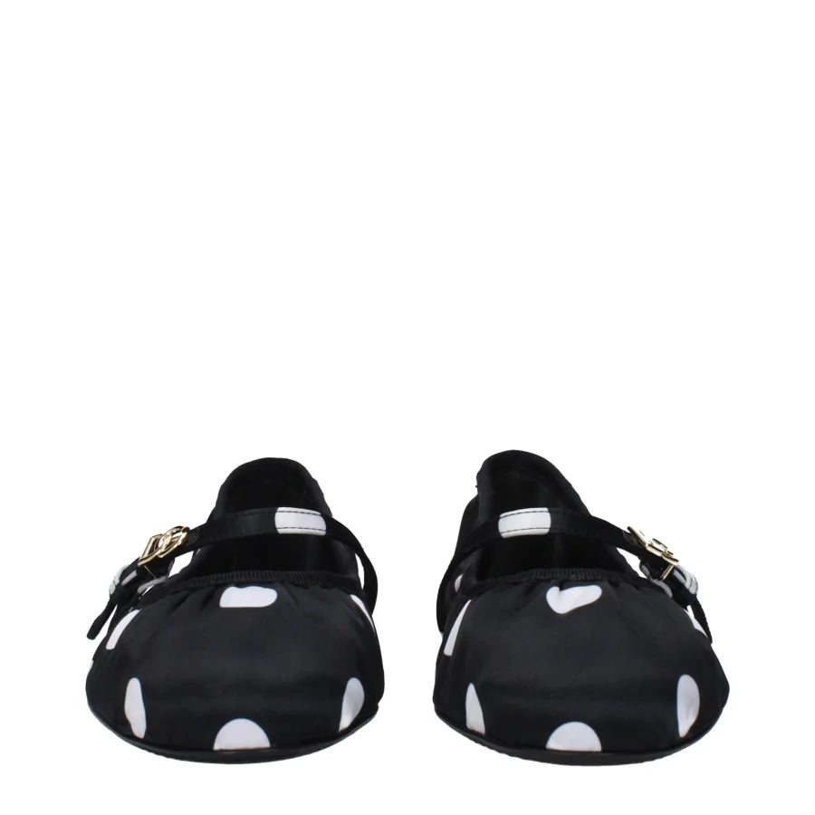 Dolce &amp; Gabbana Black Fabric Ballet Flats