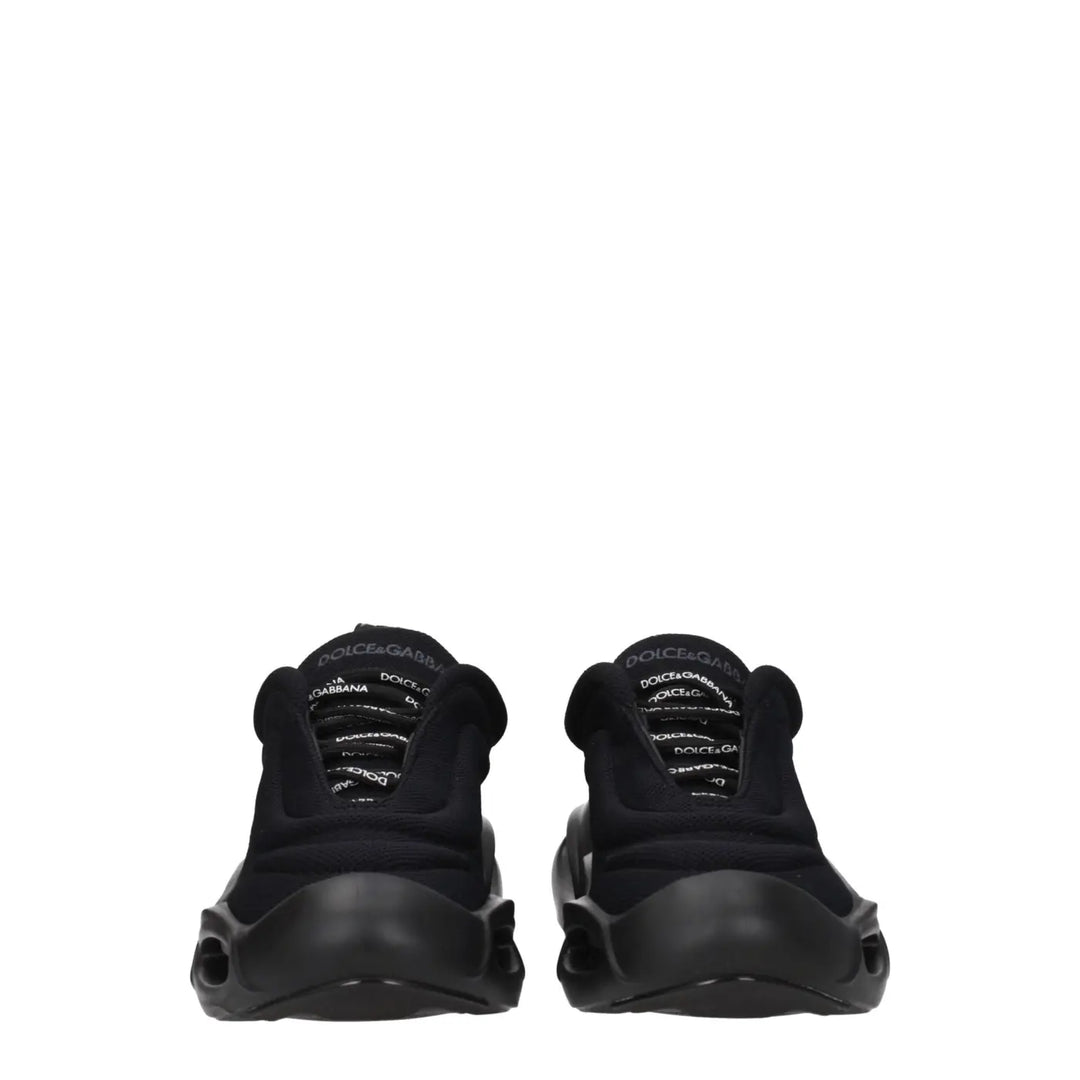 Dolce &amp; Gabbana Black Fabric Chunky Sneakers