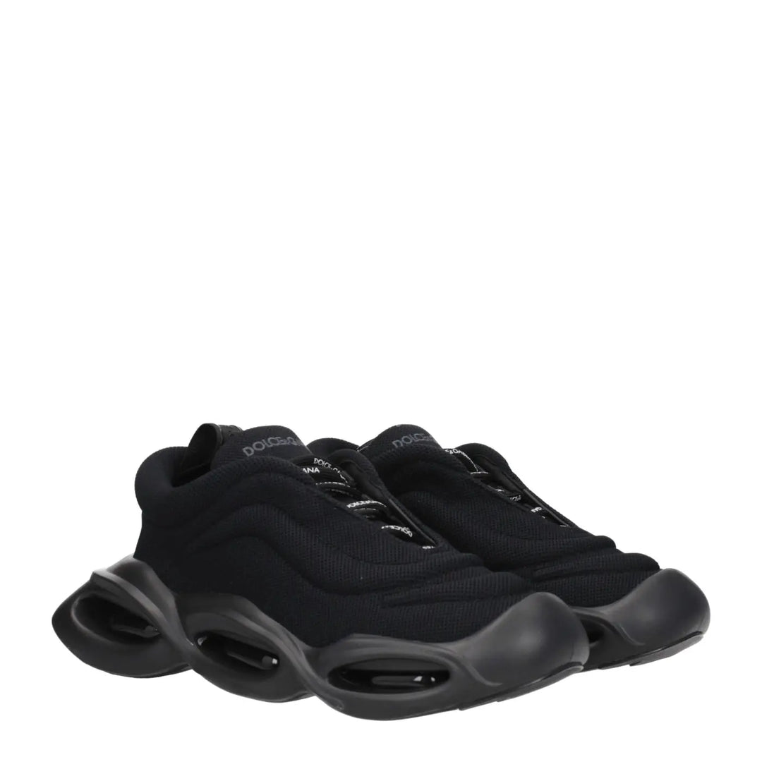 Dolce &amp; Gabbana Black Fabric Chunky Sneakers