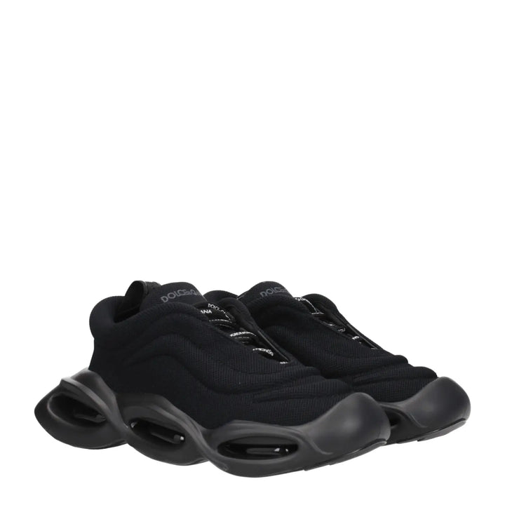 Dolce &amp; Gabbana Black Fabric Chunky Sneakers