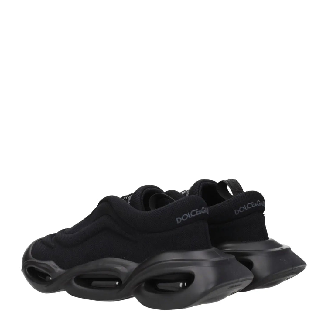 Dolce &amp; Gabbana Black Fabric Chunky Sneakers