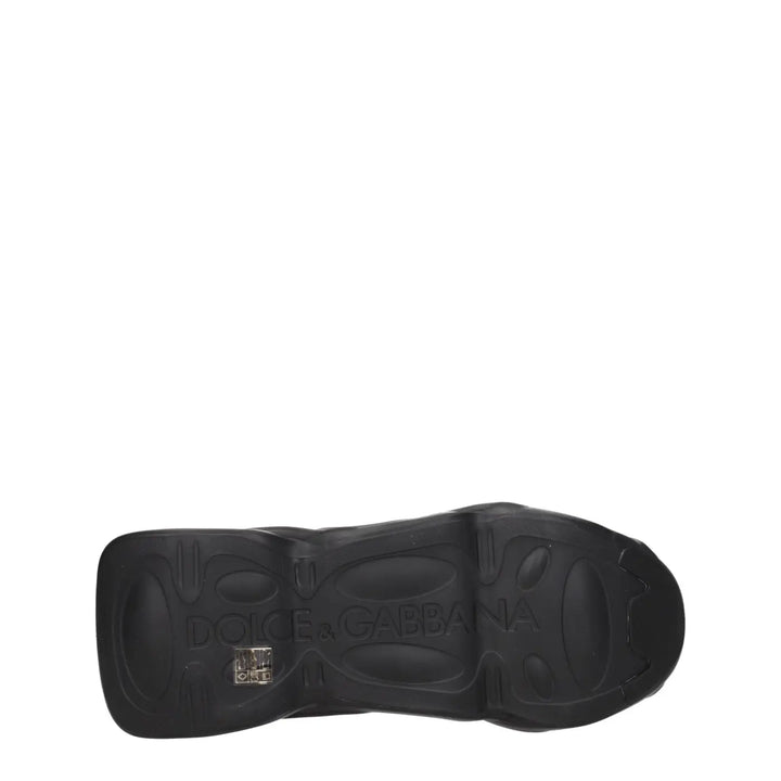 Dolce &amp; Gabbana Black Fabric Chunky Sneakers