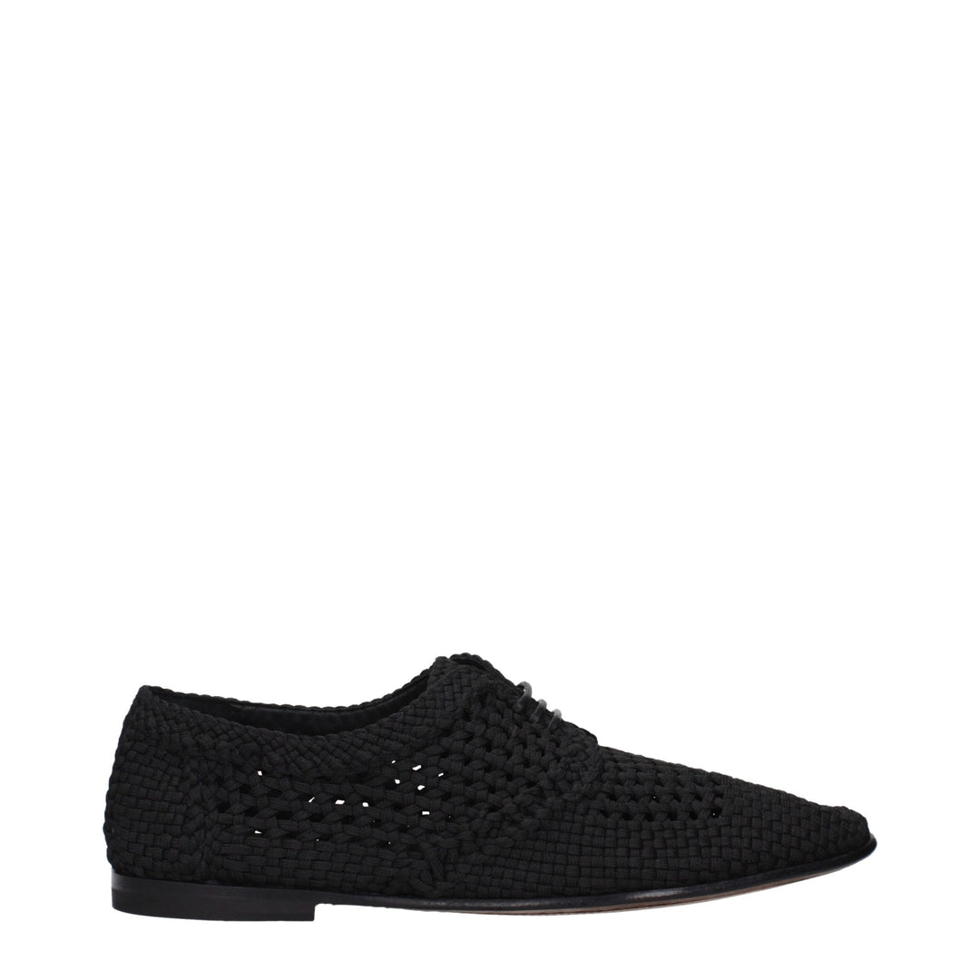 Dolce &amp; Gabbana Black Fabric Oxfords and Derbies