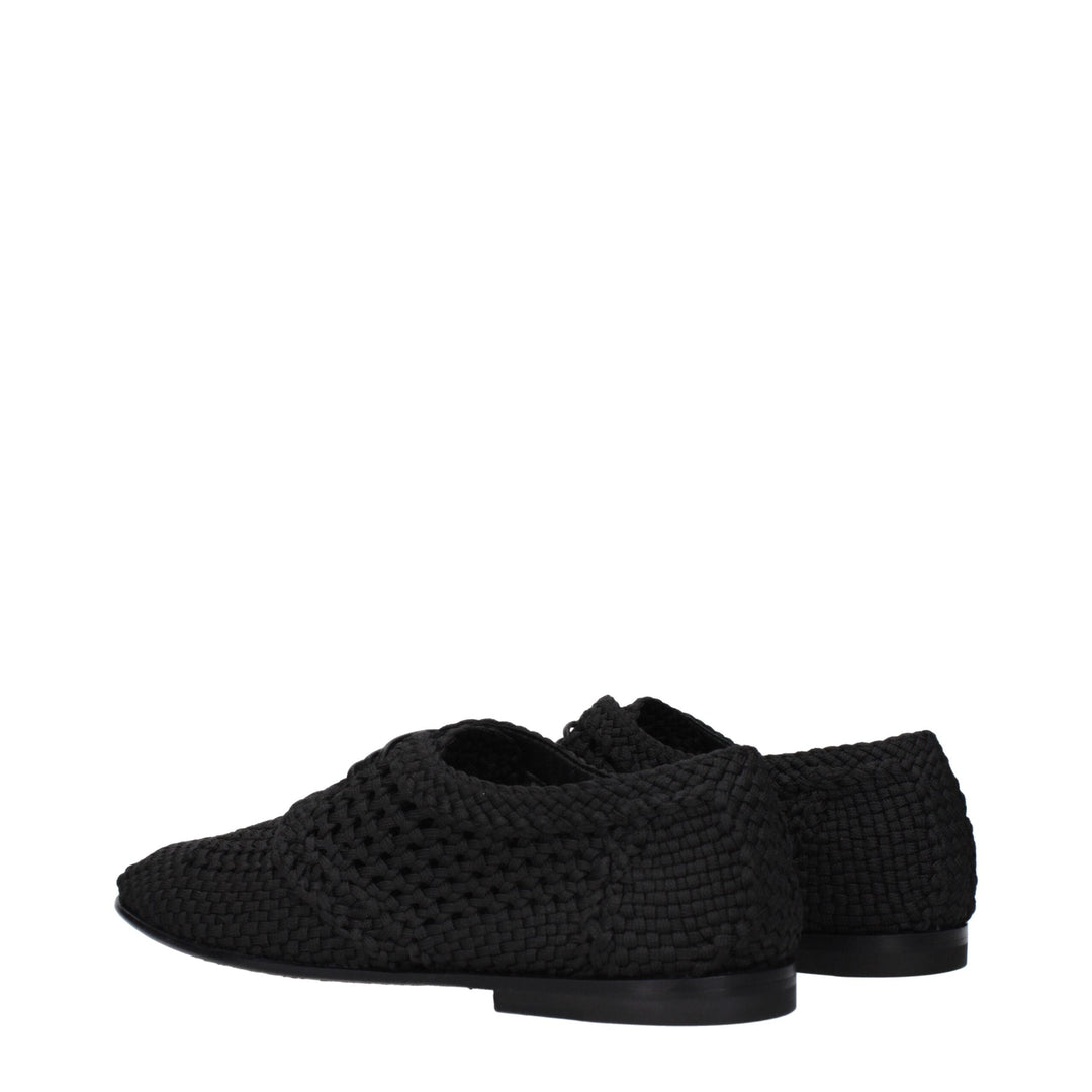 Dolce &amp; Gabbana Black Fabric Oxfords and Derbies