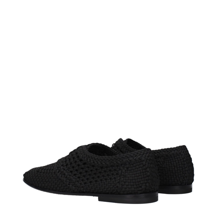Dolce &amp; Gabbana Black Fabric Oxfords and Derbies